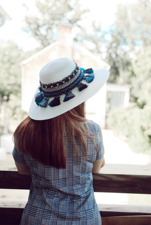 White and Blue Hat